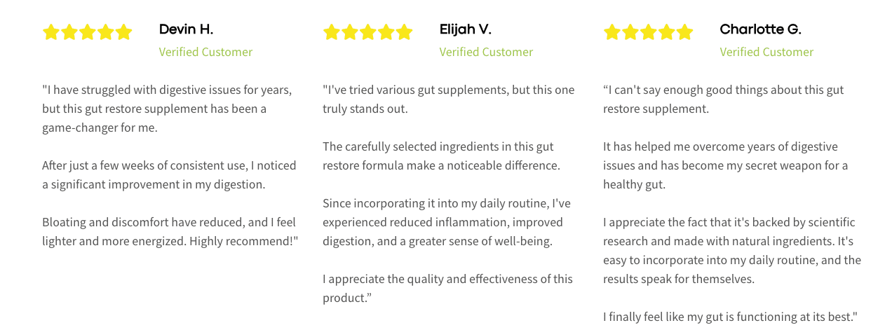 Gut-Restore-Max-customer-reviews a list of customer reviews of the Gut Restore Max supplement.
