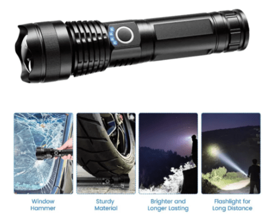 featuring a list of the tactical defense flashlight uses.