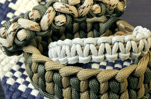 Paracord-Bracelet-green Snake, Green and Gray Parachute Survival Paracord Bracelets