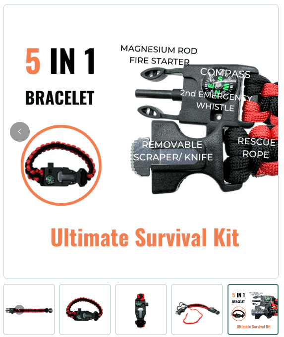 5 in 1 survival bracelet