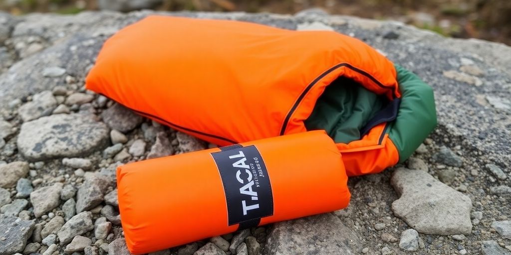 Tact bivvy 2.0 Emergency sleeping Bag on rocky ground