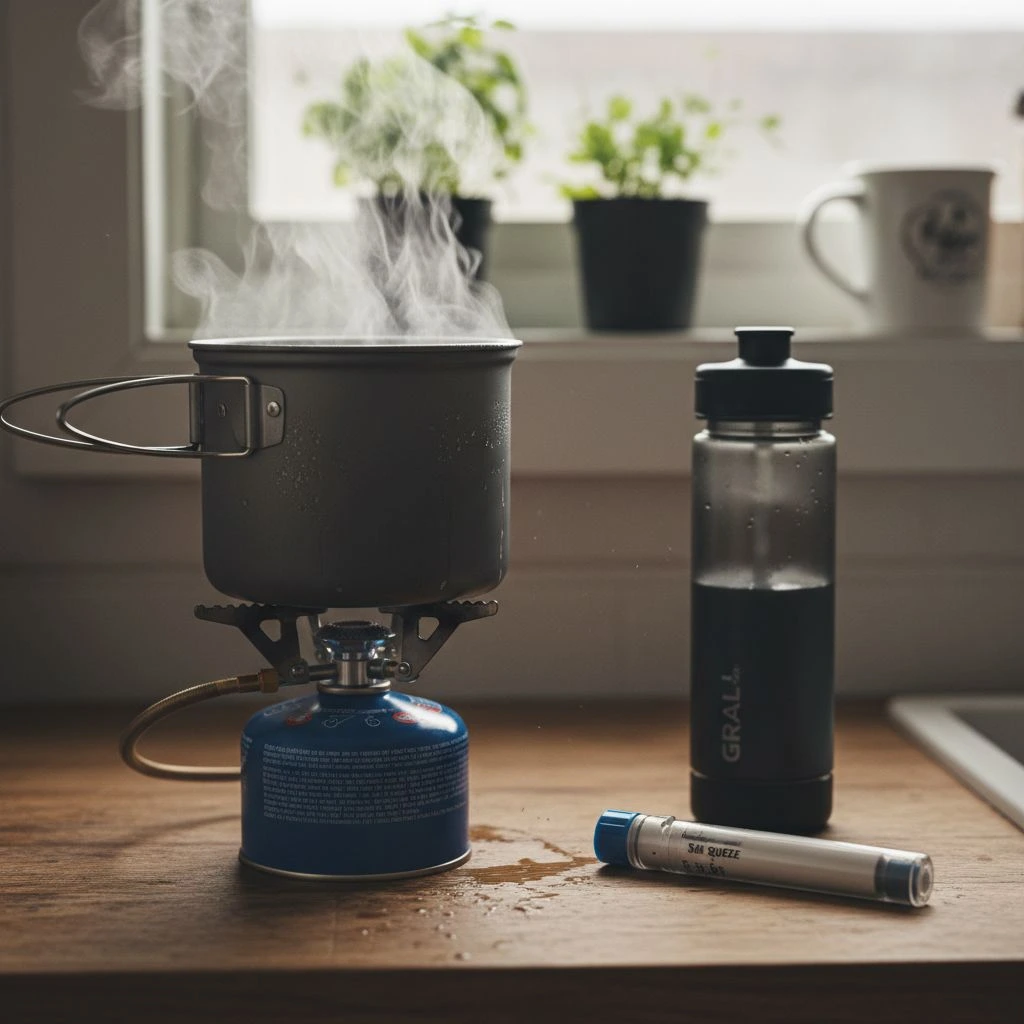 how-to-purify-water-filter-and-boil A step-by-step demonstration of the filter and boil method for water purification in an urban homestead setting.